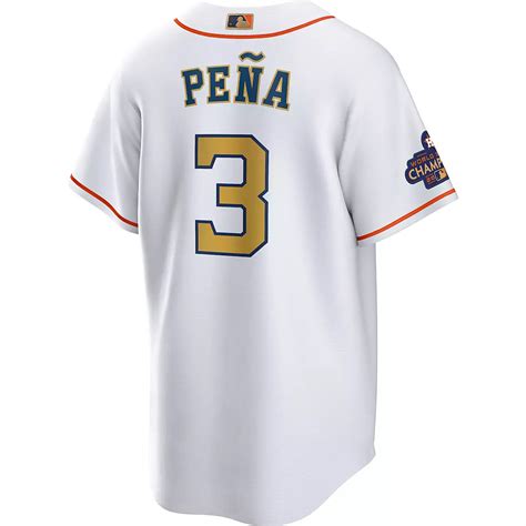 nike men's houston astros gold jeremy pena replica jersey